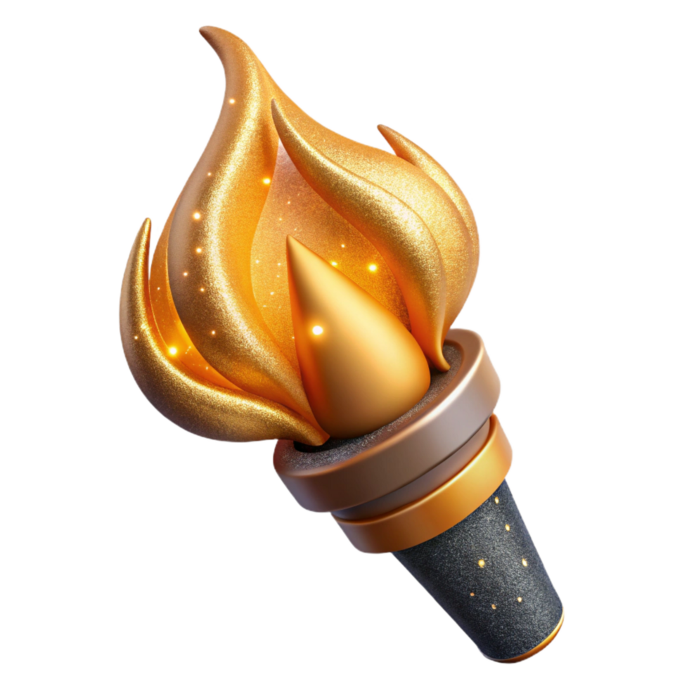 stunning artistic Torch Flame with Wind Effect Isolated original png