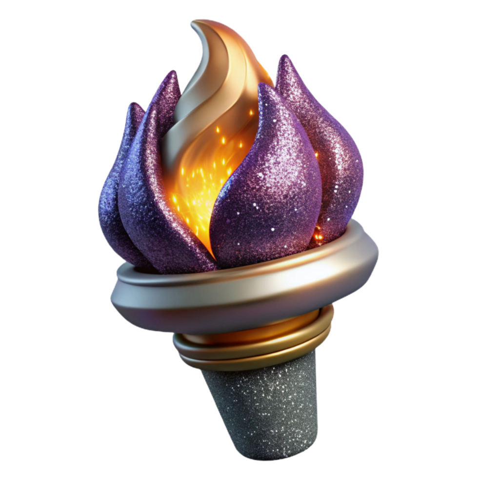 serene artistic Torch Flame with Realistic Lighting Isolated detailed png