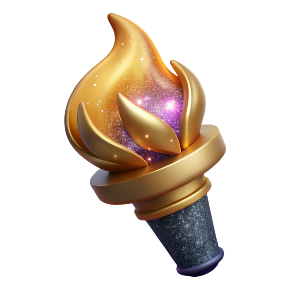 vibrant vintage Torch Flame with Wind Effect Isolated high resolution png
