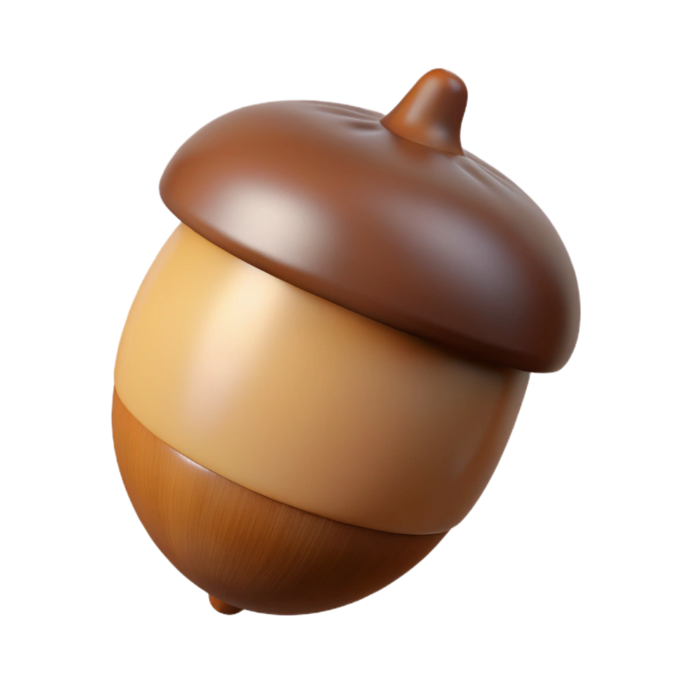 beautiful rustic Single acorn brown and shiny exclusive png