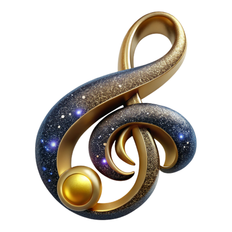 vibrant traditional Treble Clef Symbol Transparent Background high quality png