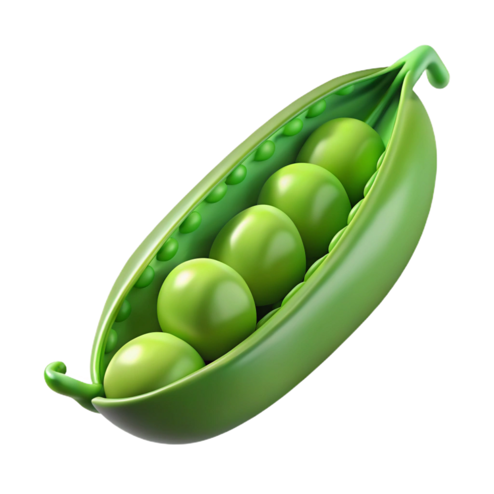 magnificent classic Fresh green pea pod open with peas visible genuine png