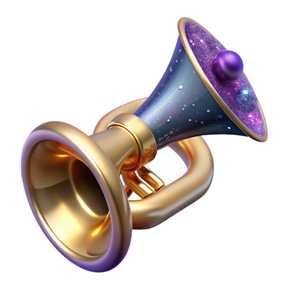 extraordinary minimalist Trumpet Side View Isolated Element professional png