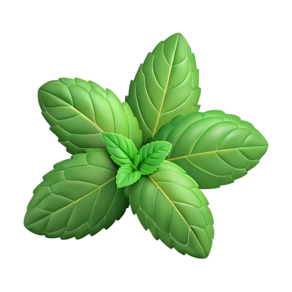 vibrant classic Freshly picked mint leaves detailed png