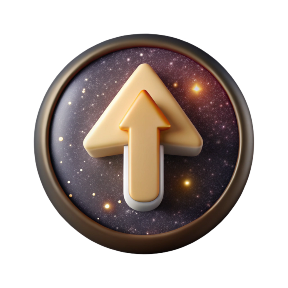 vibrant modern Upload Icon Cutout with Arrow Pointing Up detailed png