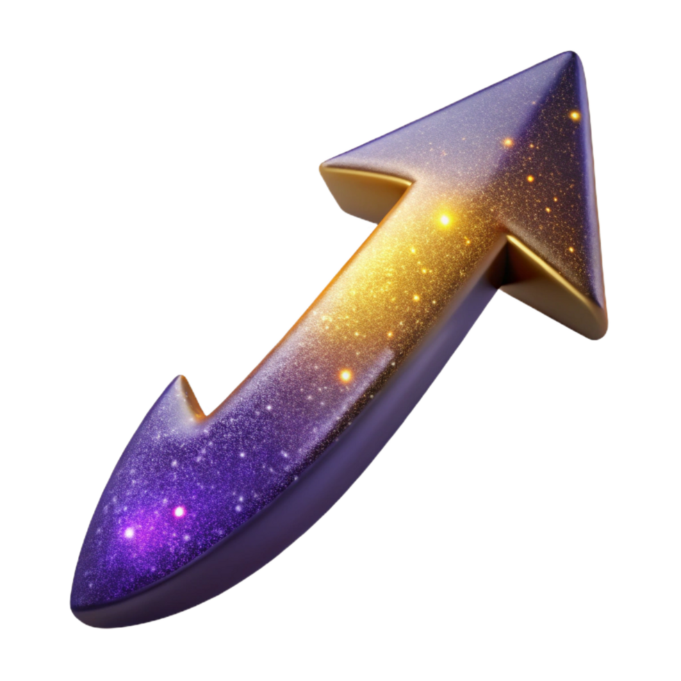 dramatic rustic Upward Arrow Isolated with Gradient Effect premium png