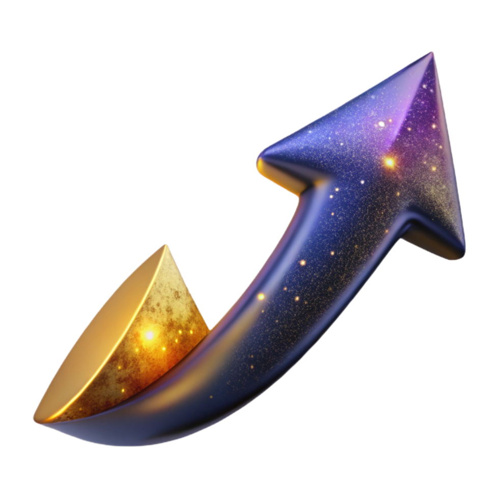impressive vintage Upward Arrow Isolated with Gradient Effect high quality png