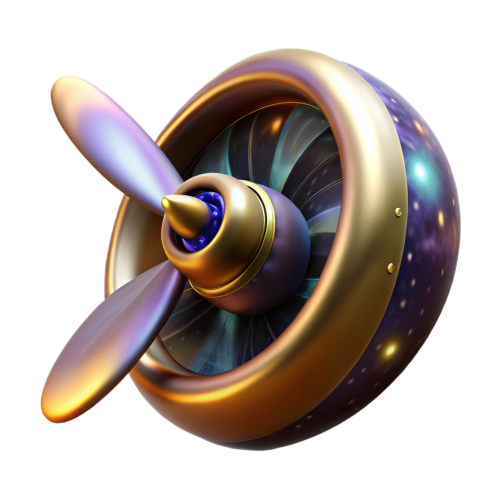 impressive artistic Vintage Airplane Propeller Spinning with Motion Blur Transparent Background premium png