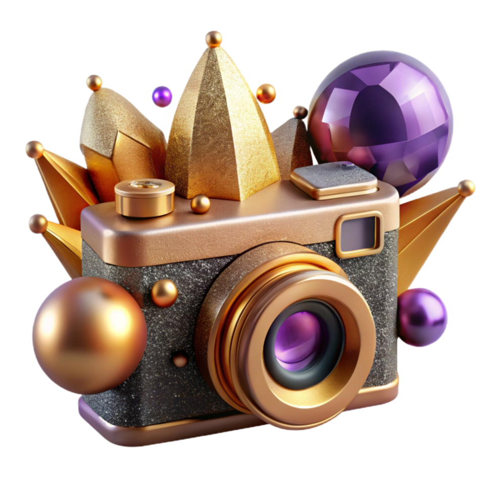 serene rustic Vintage Camera Front View png
