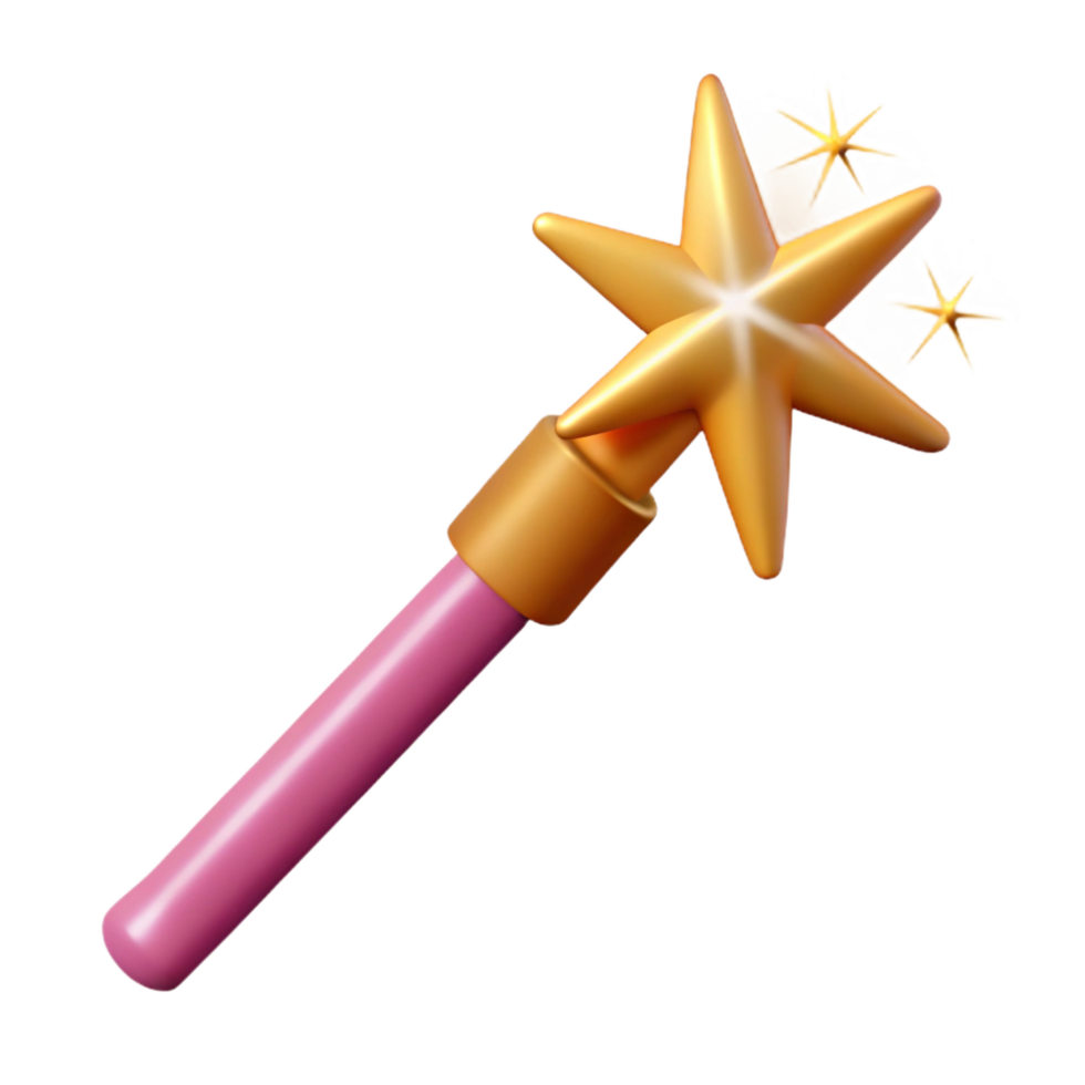 vibrant artistic Magic wand, sparking, exclusive png