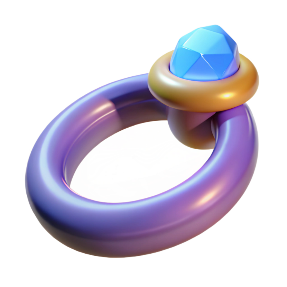 serene modern Magic ring, glowing gem, premium png