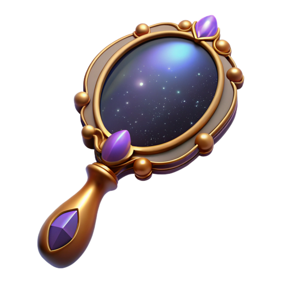 wonderful vintage Vintage Hand Mirror Front View Isolated Element original png