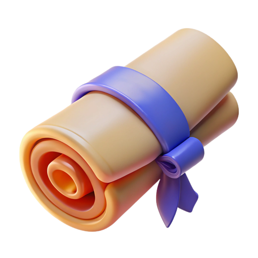 beautiful modern Scroll, rolled up, tied with ribbon, high resolution png