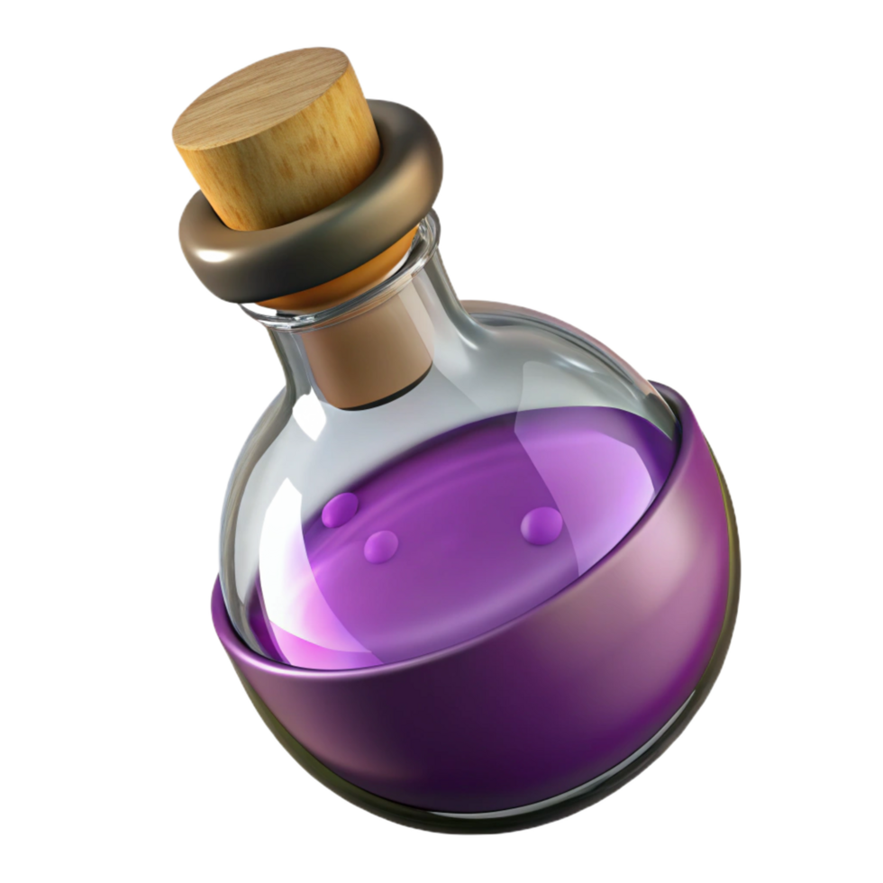 wonderful modern Potion bottle, corked, labeled, genuine png