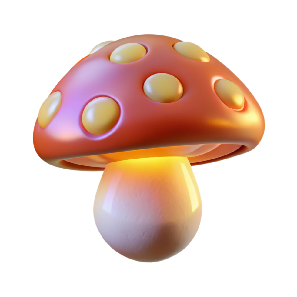 wonderful abstract Glowing mushroom, fantastical, authentic png