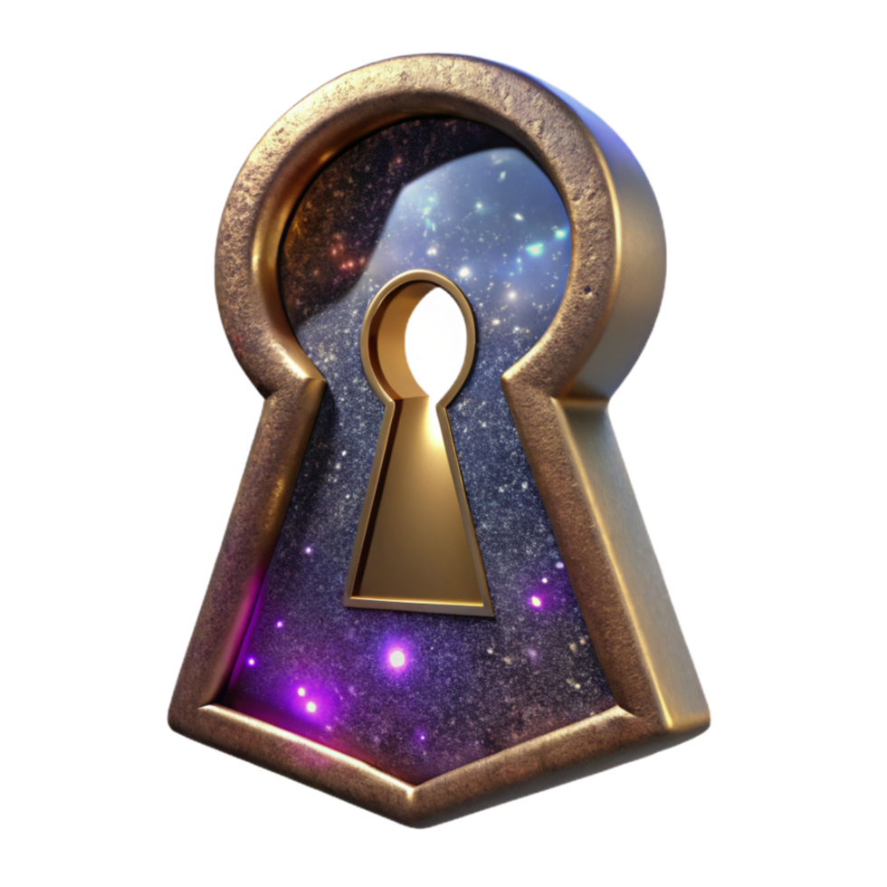 serene traditional Vintage Keyhole Front View Transparent Background high resolution png