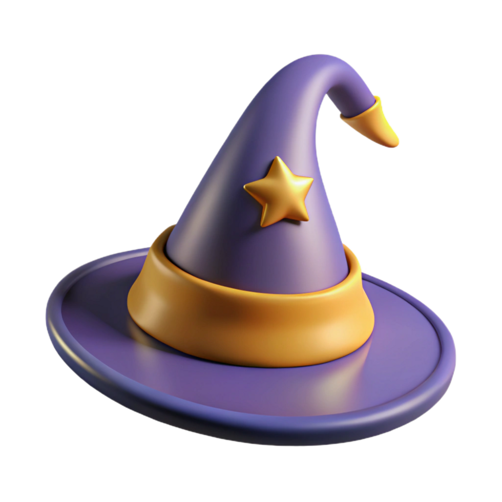 impressive minimalist Stylized wizard hat, pointed, detailed png