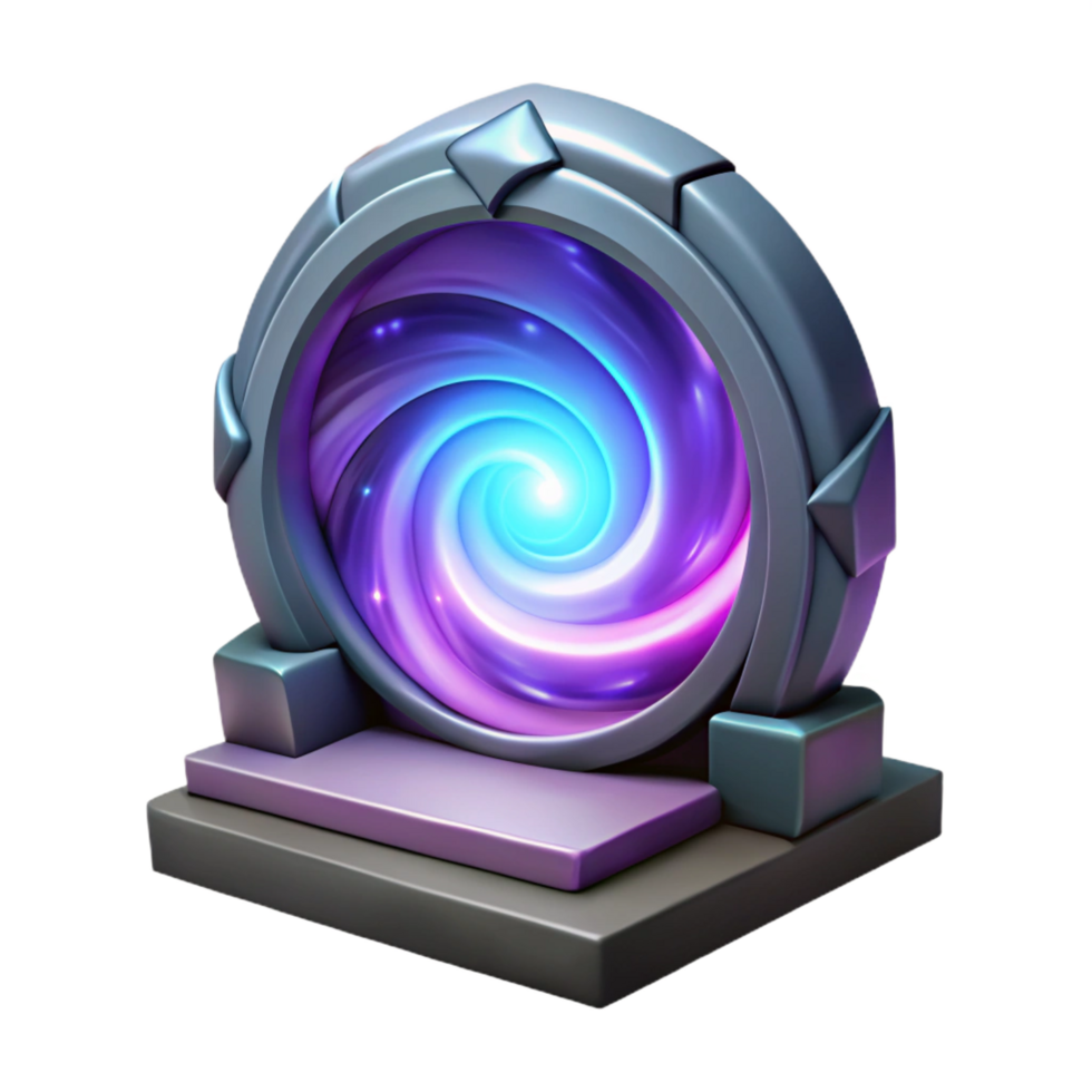 elegant rustic Magic portal, swirling energy, high resolution png
