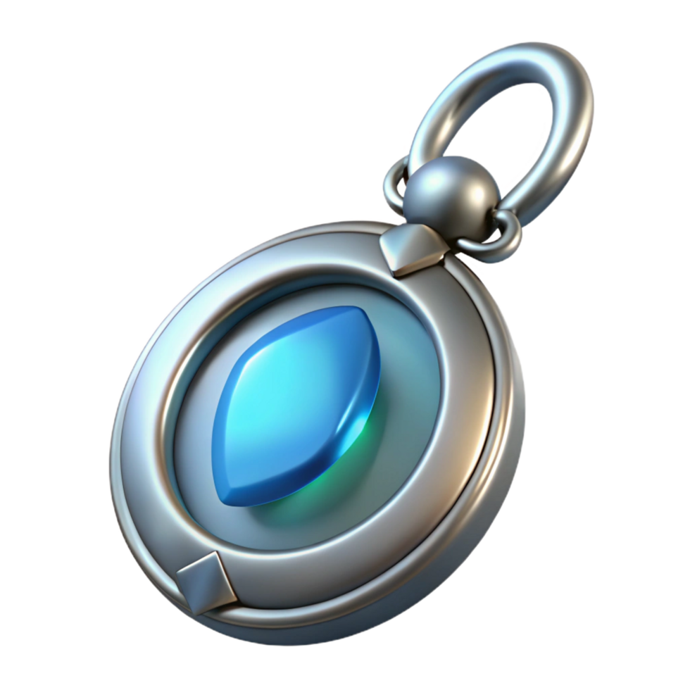 dramatic minimalist Silver locket, glowing gem, professional png