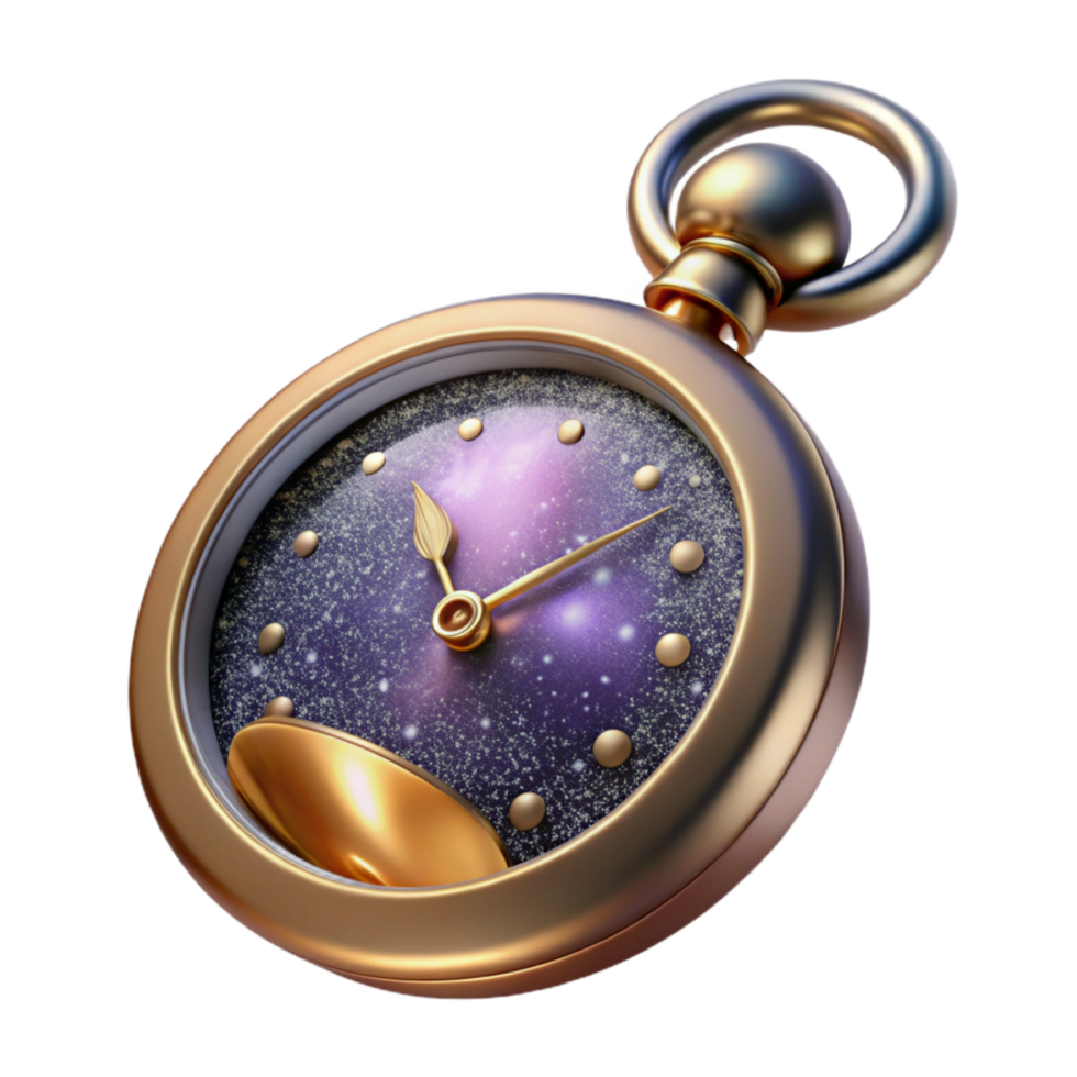 impressive minimalist Vintage Pocket Watch Open Case Transparent Background professional png