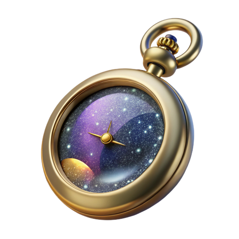 magnificent minimalist Vintage Pocket Watch Open Case Transparent Background professional png