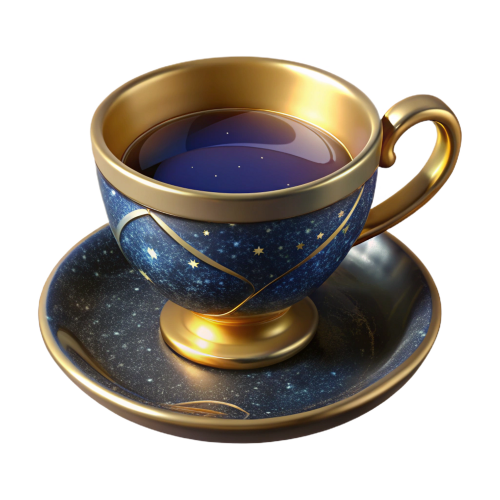 extraordinary creative Vintage Teacup with Saucer Side View Isolated professional png