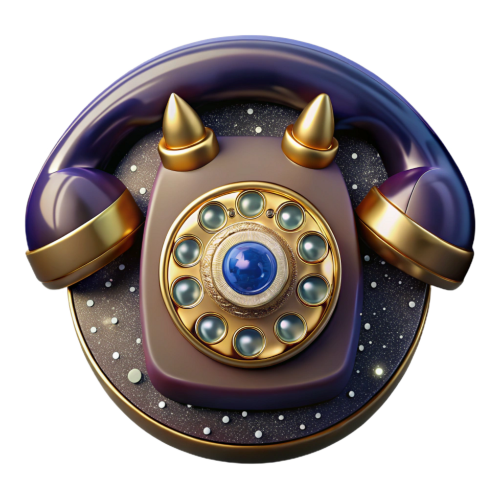 beautiful abstract Vintage Telephone Dial Front View Isolated Element authentic png