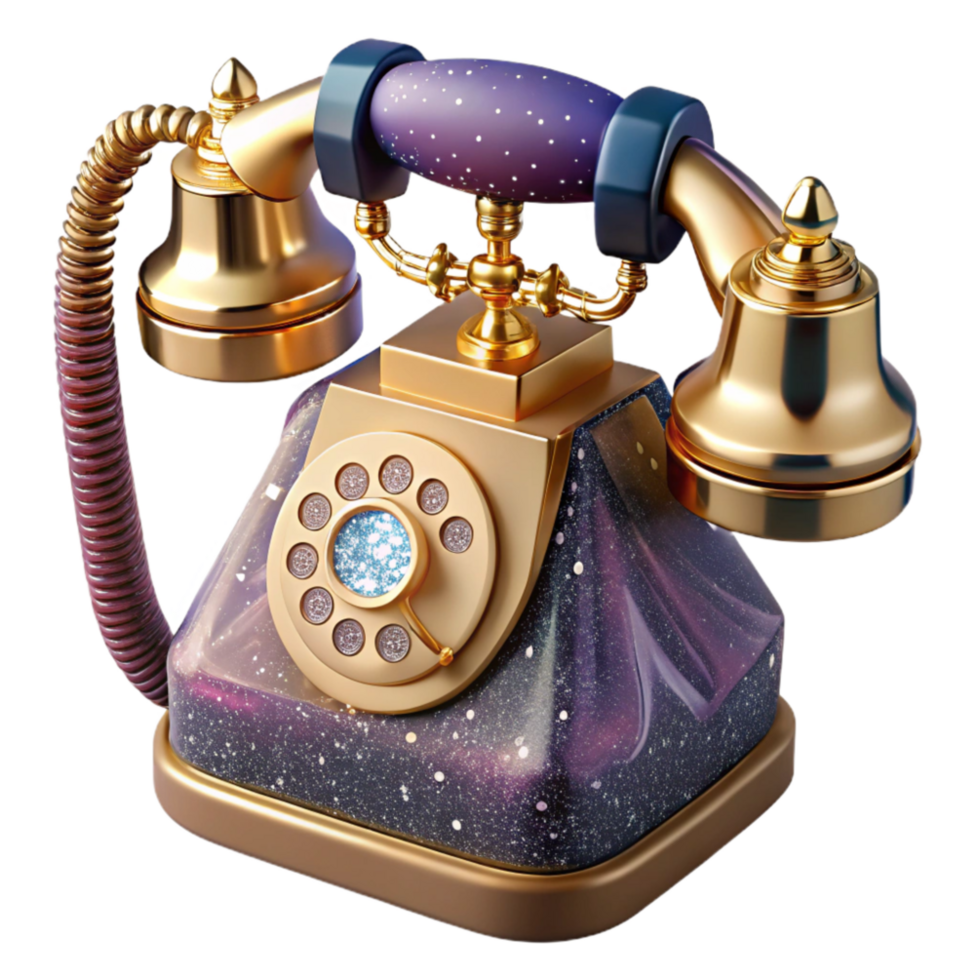 vibrant artistic Vintage Telephone Front View Transparent Background original png