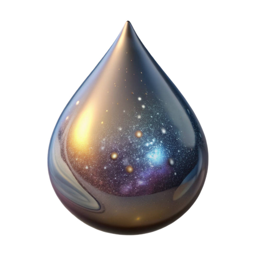 dramatic abstract Water Droplet Macro Shot Side View Transparent Background authentic png