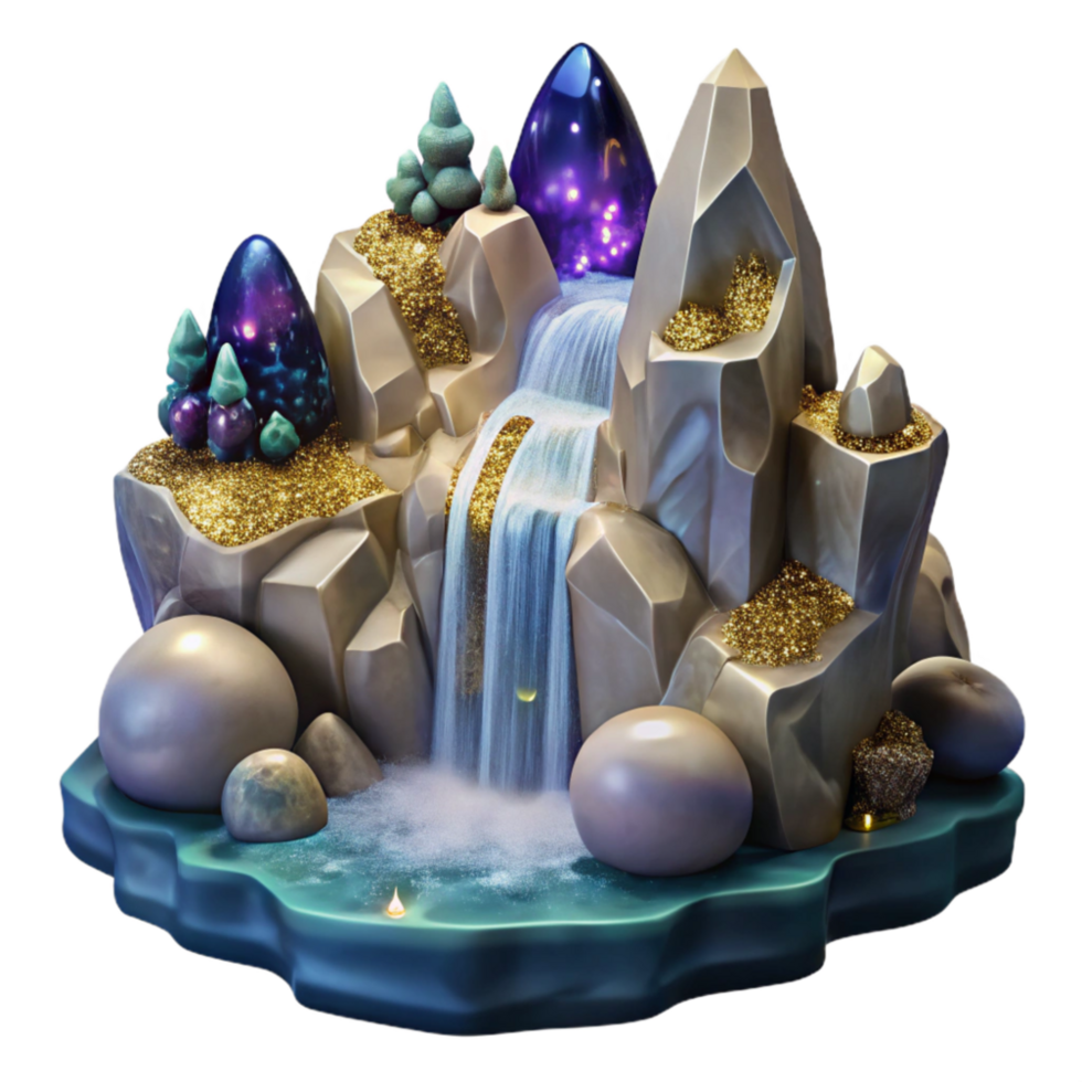 vibrant contemporary Waterfall Cascading Down Rocks Transparent Background with Natural Beauty genuine png