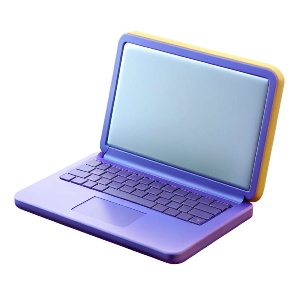 vibrant traditional Laptop with blank screen authentic png