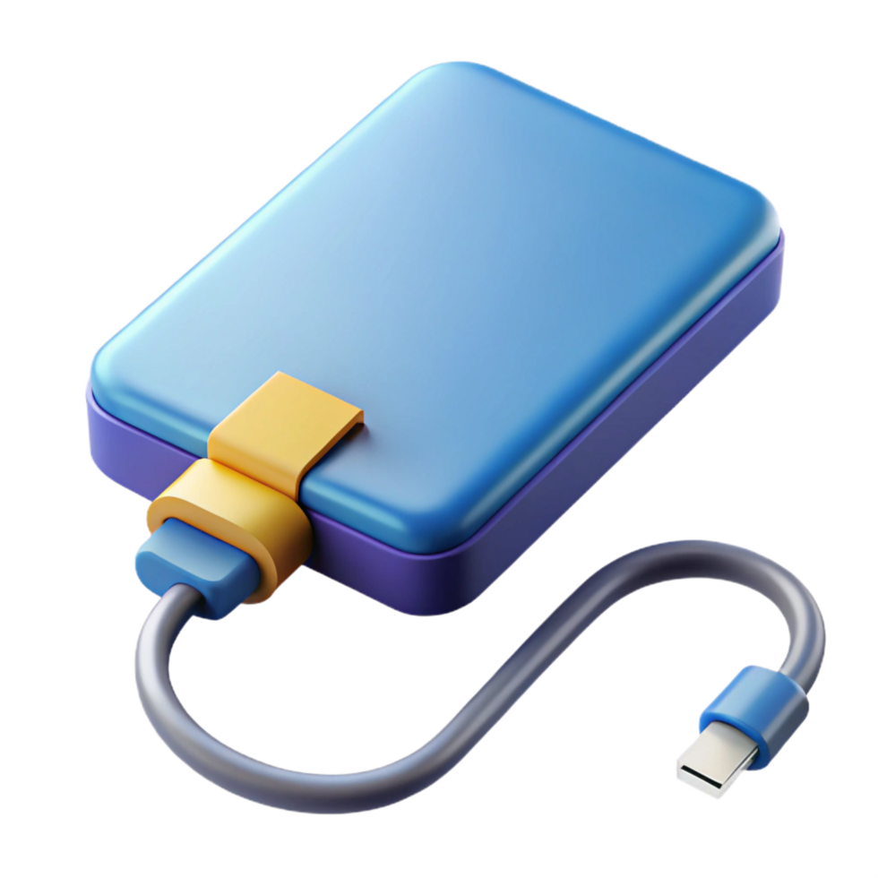 serene creative External hard drive with USB cable high quality png