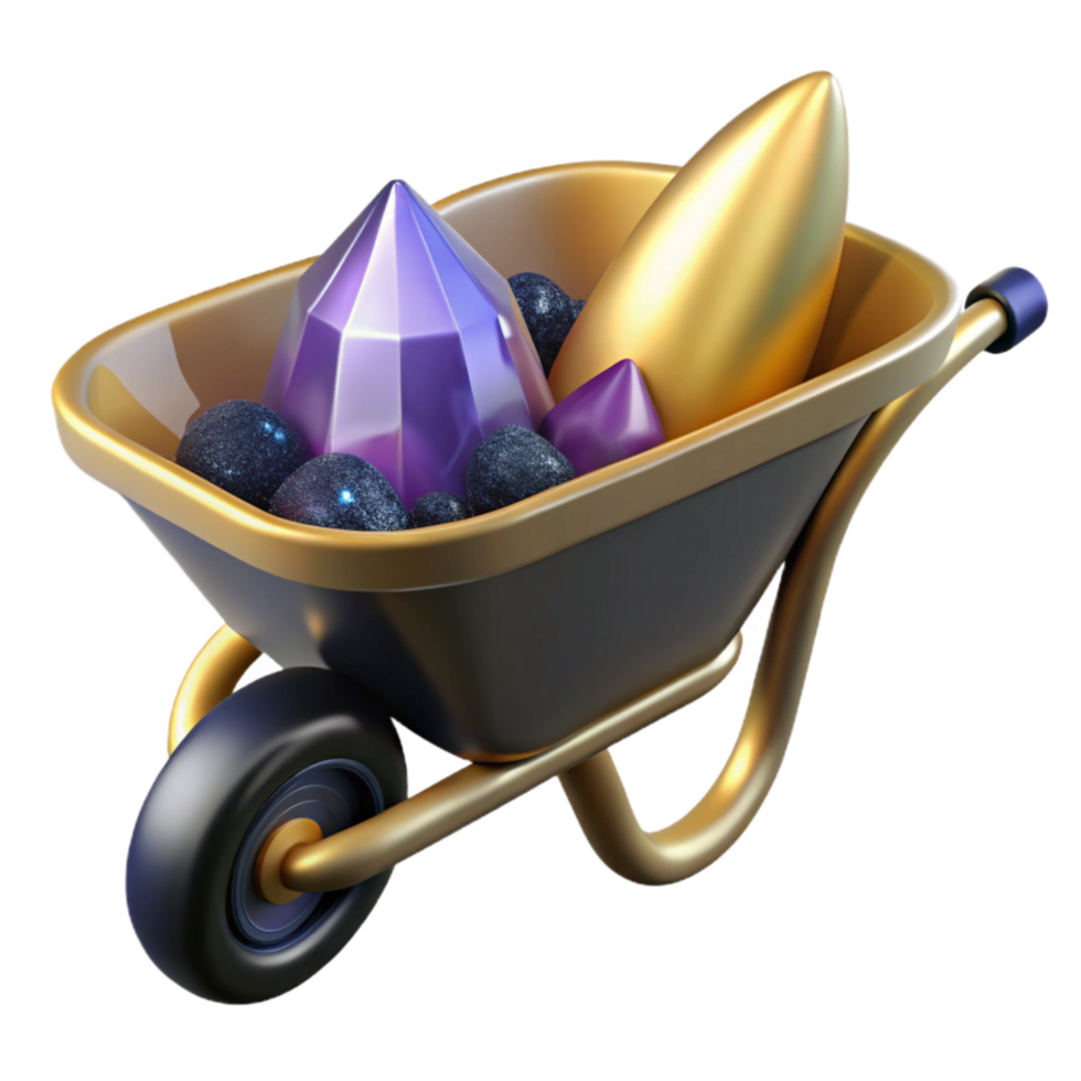 beautiful modern Wheelbarrow Garden Tool Transparent Background premium png