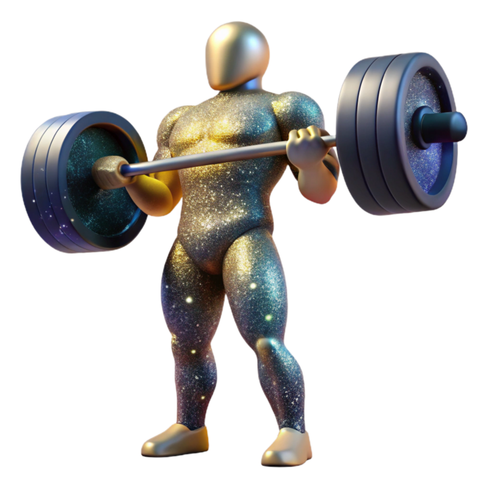 elegant modern Weightlifter Silhouette Side View Transparent high quality png