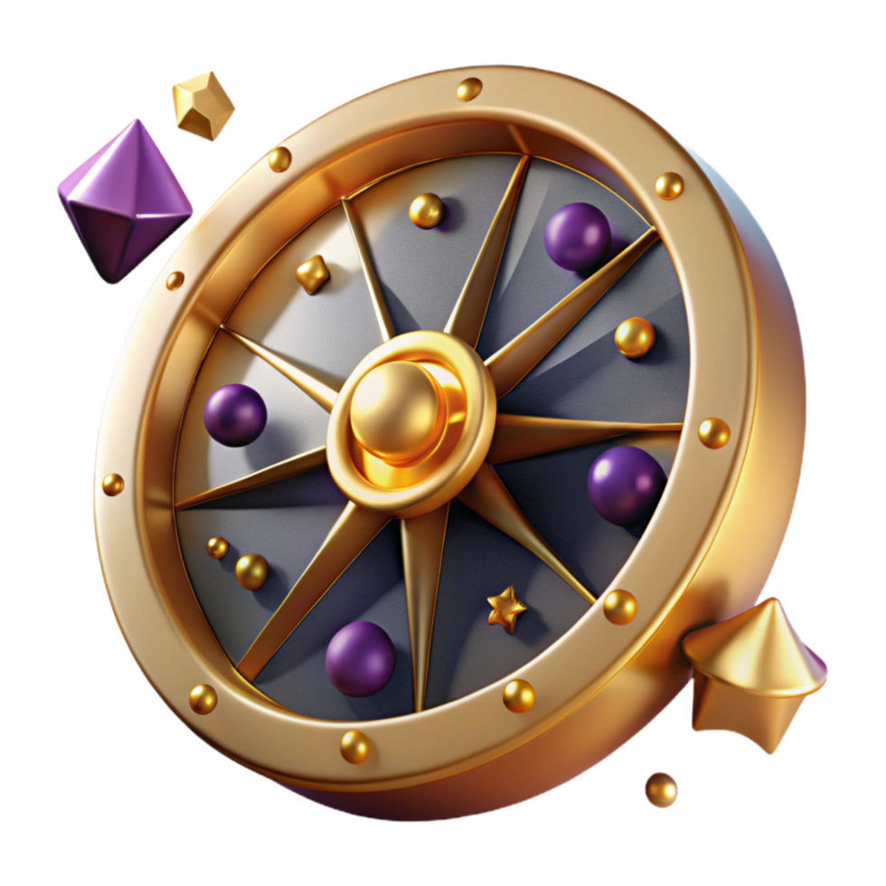 beautiful minimalist Wheel of Fortune Landing on Jackpot Isolated high quality png