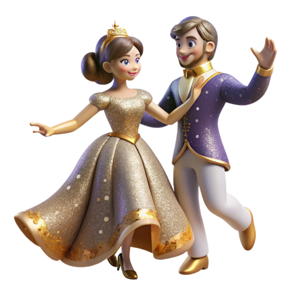dramatic creative Whimsical Waltz Couple Isolated with Soft Focus high resolution png