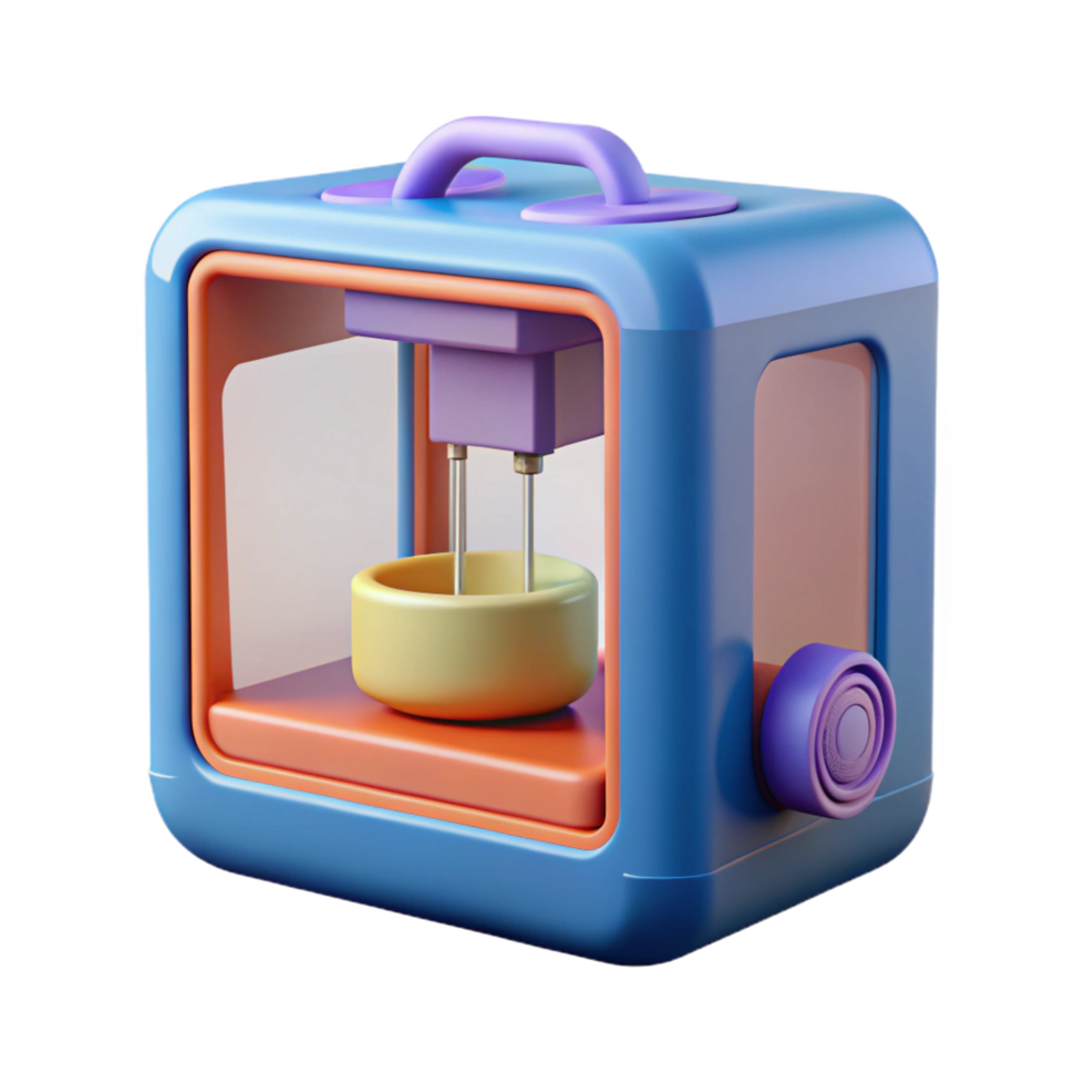 wonderful rustic 3D printer printing an object professional png