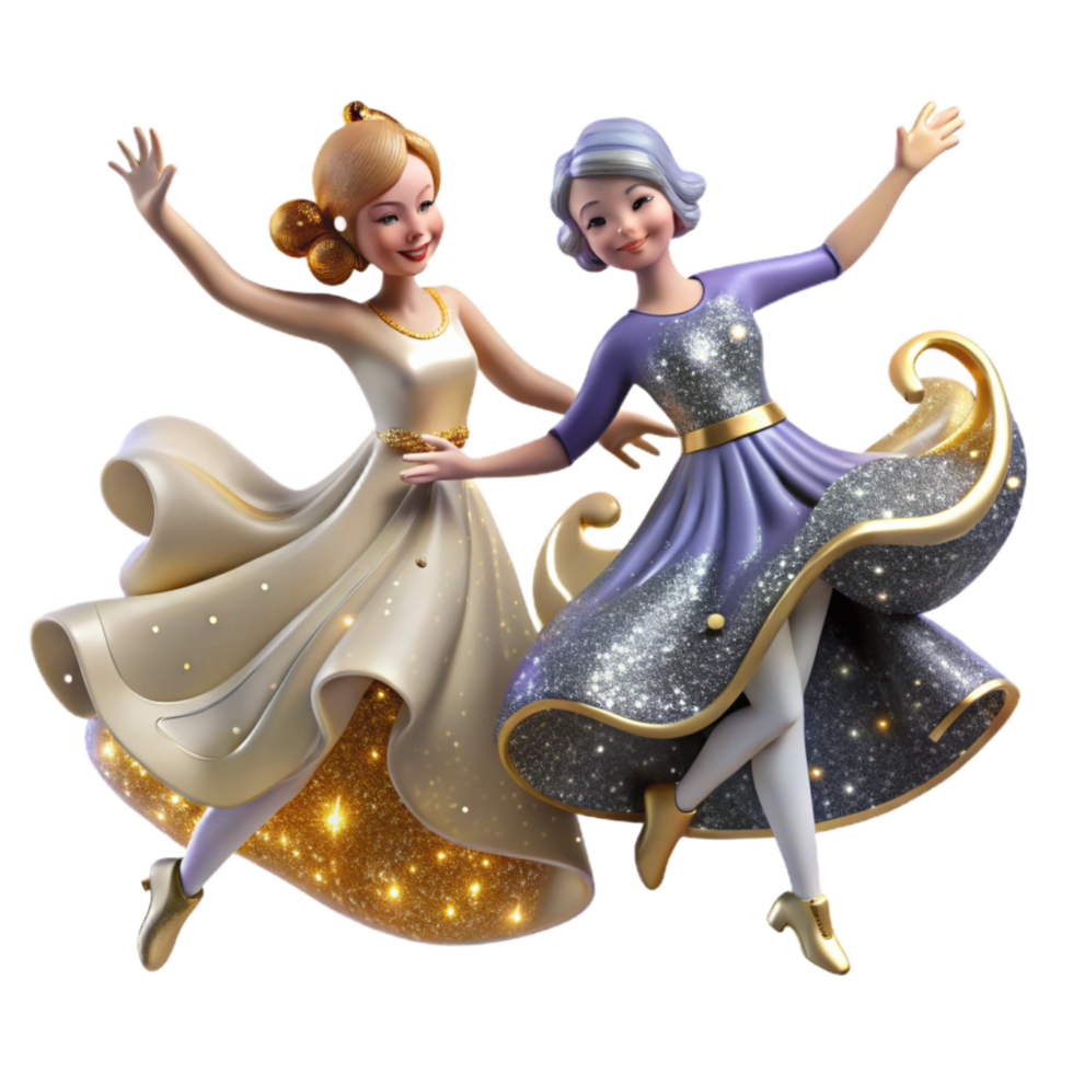 magnificent artistic Whimsical Waltz Dancers Cutout with Soft Focus genuine png