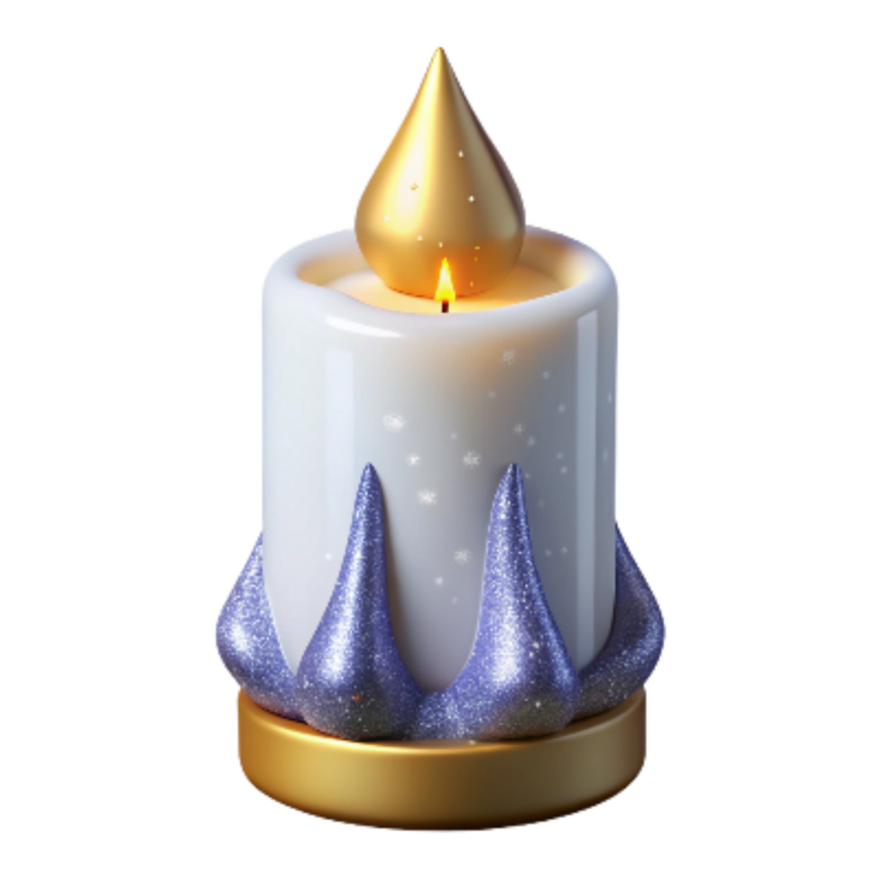 elegant creative White Candle Side View Element png