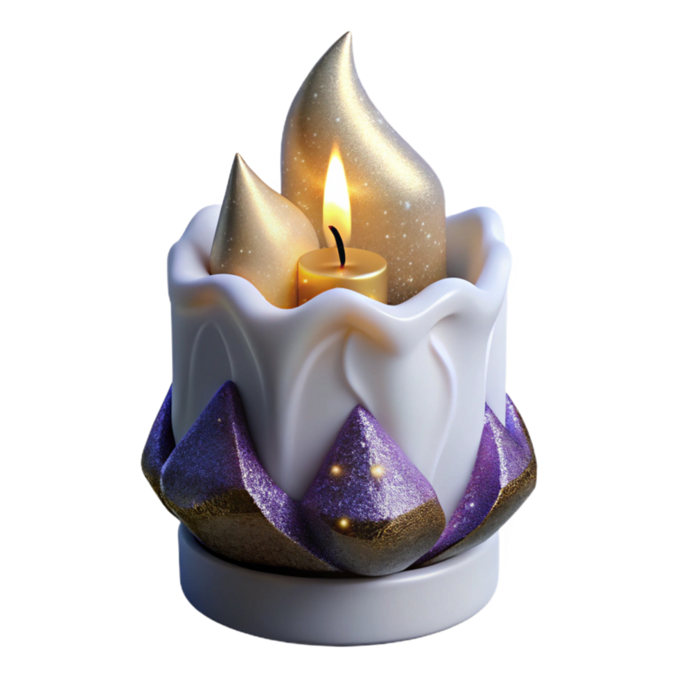 stunning rustic White Candle Burning Transparent Background authentic png