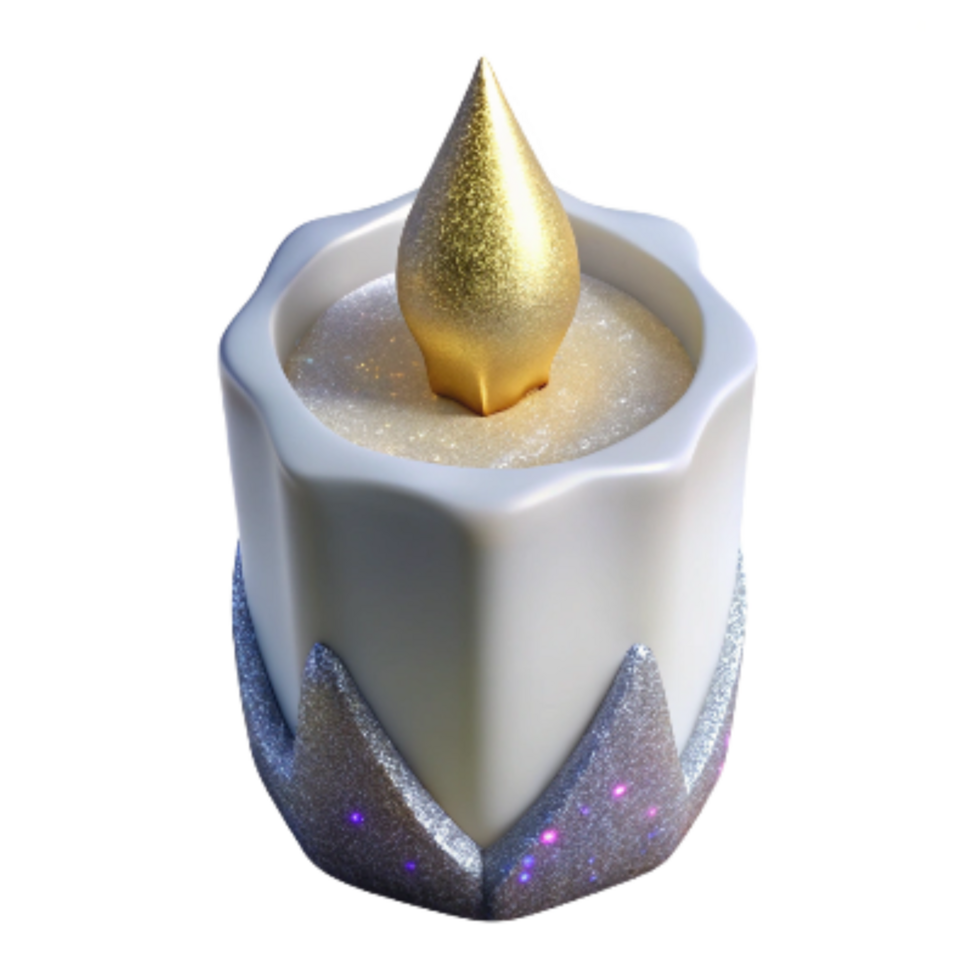 wonderful modern White Candle Top Angle Isolated Transparent Background png