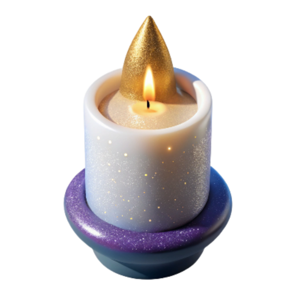 dramatic abstract White Candle Top Angle Isolated Transparent Background high resolution png