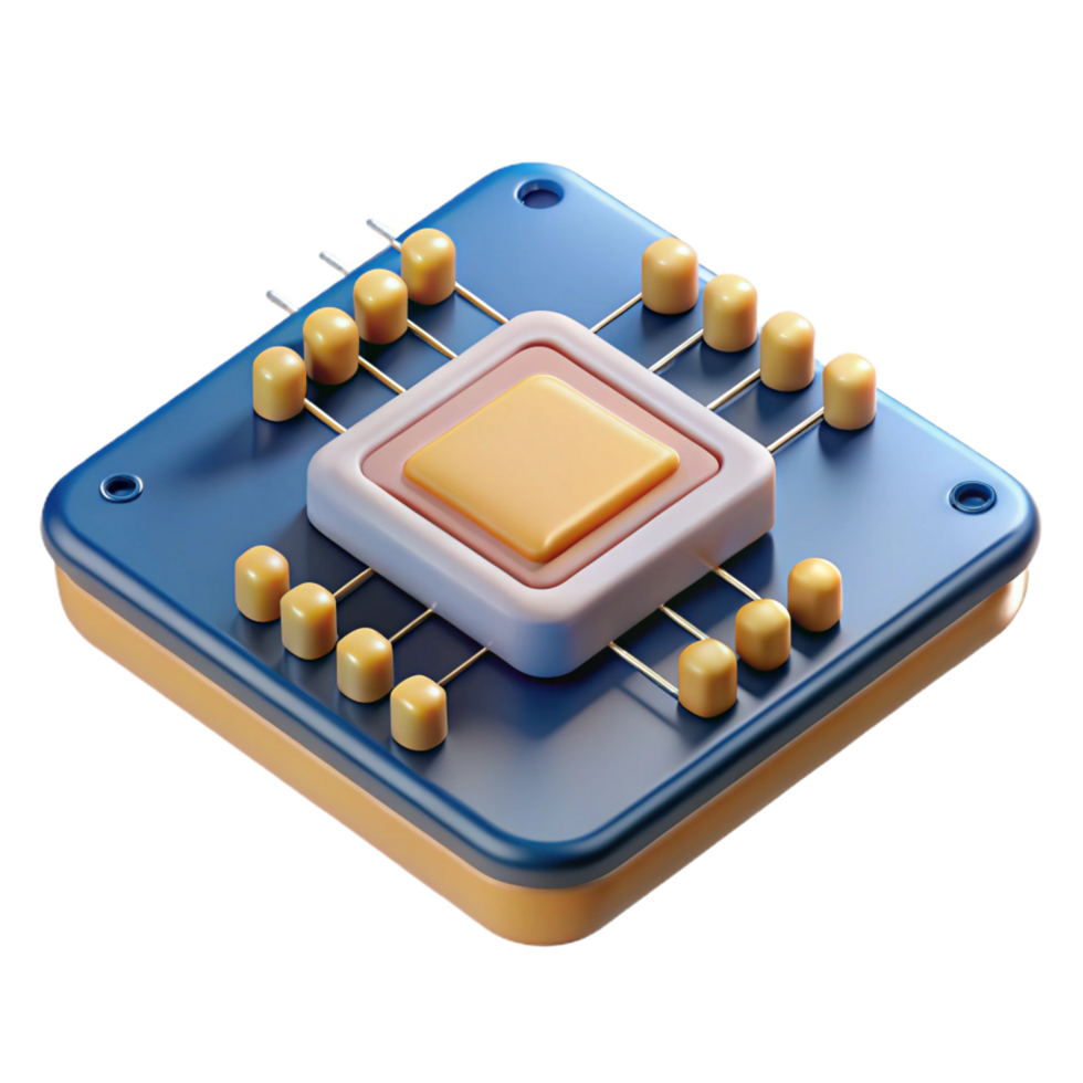elegant abstract Circuit board with microchips genuine png