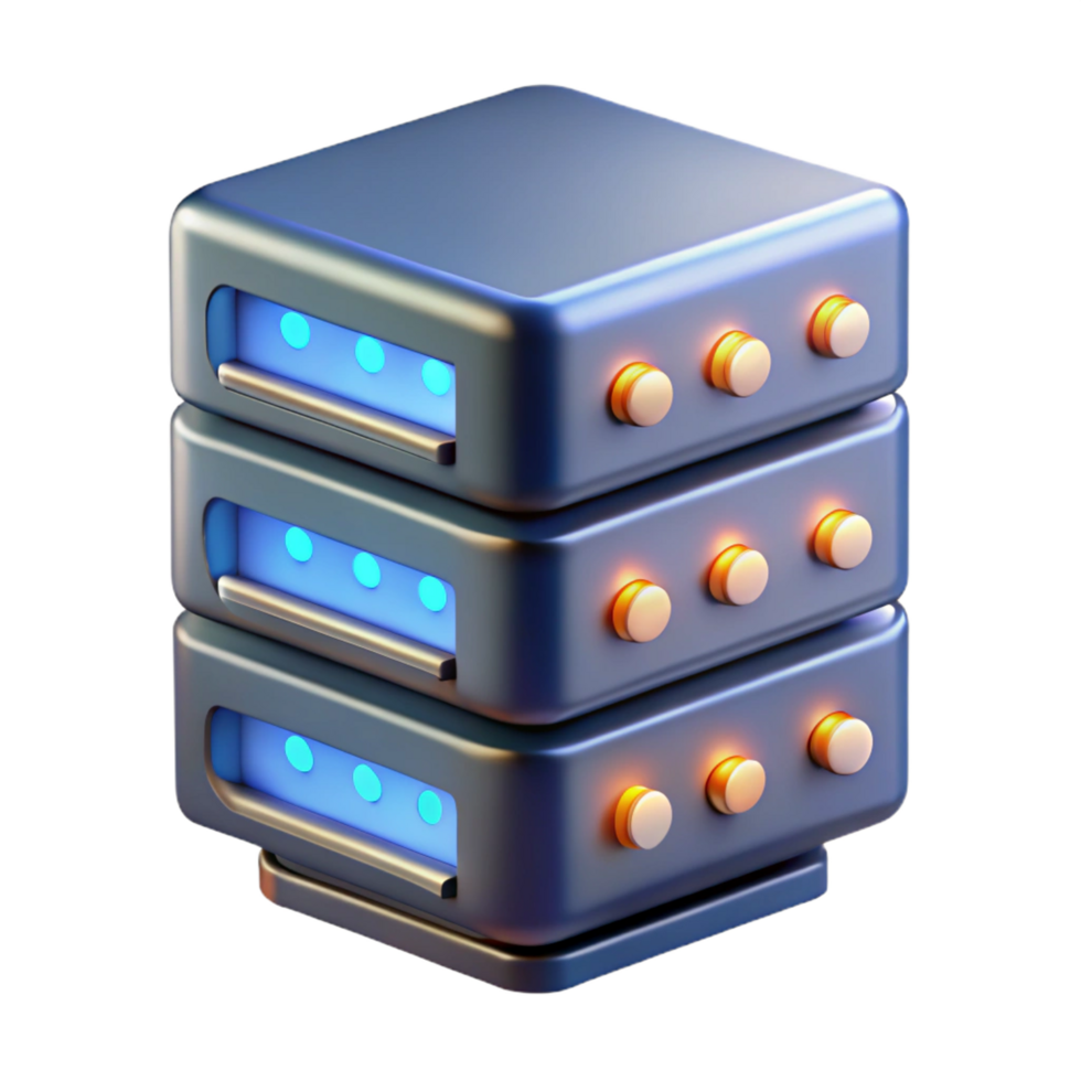 elegant contemporary Server rack with blinking lights authentic png
