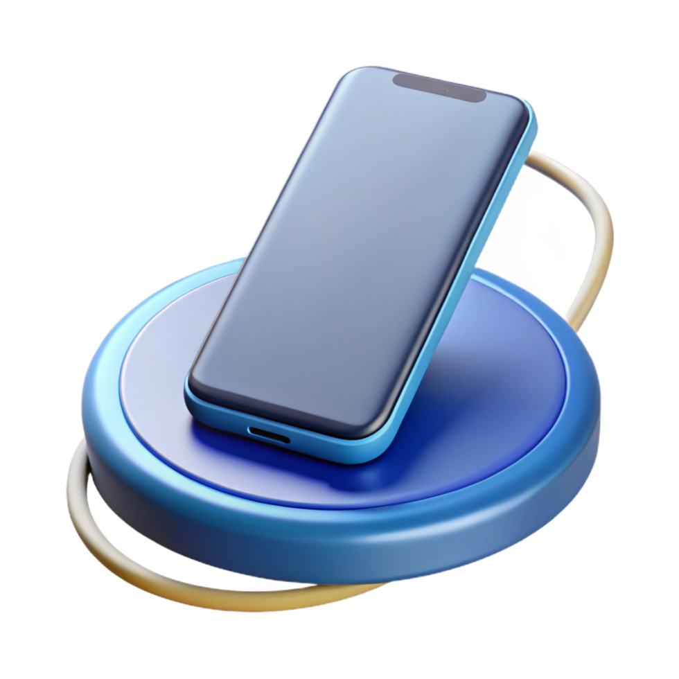 dramatic artistic Smartphone charging on wireless charging pad high resolution png