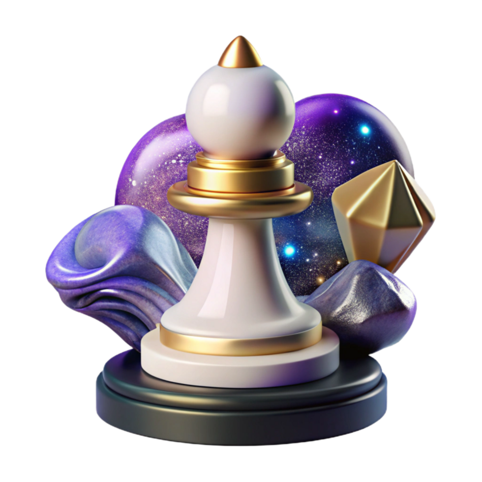 vibrant classic White Chess Pawn Front View Element professional png