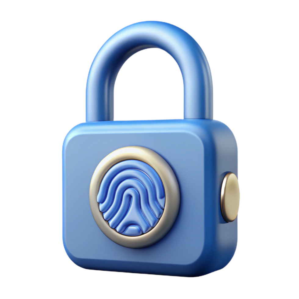 extraordinary artistic Biometric lock with fingerprint sensor 4K png
