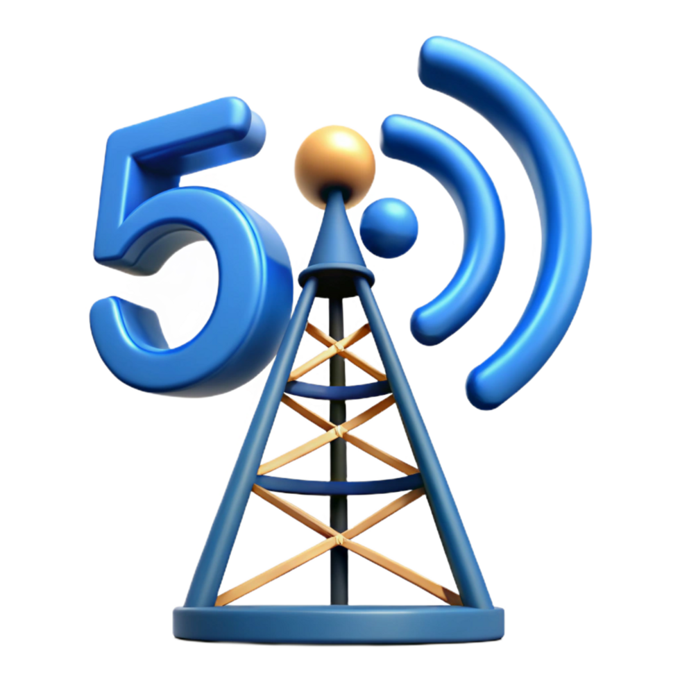 magnificent artistic 5G network tower transmitting signal professional png