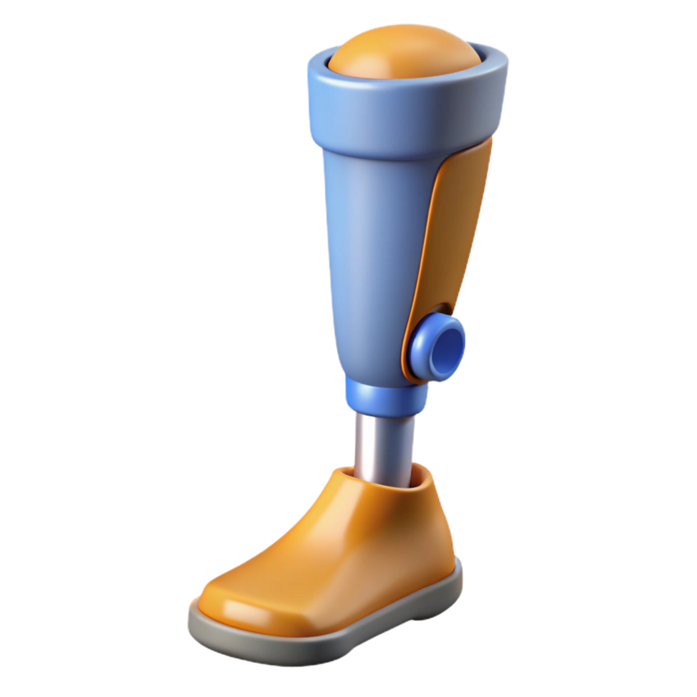 elegant traditional 3D printed prosthetic leg high resolution png