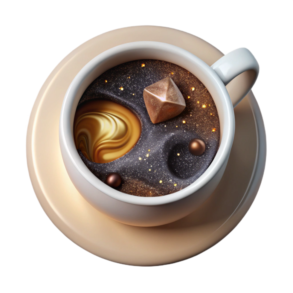 dramatic abstract White Coffee Cup Top View with Steam Transparent genuine png